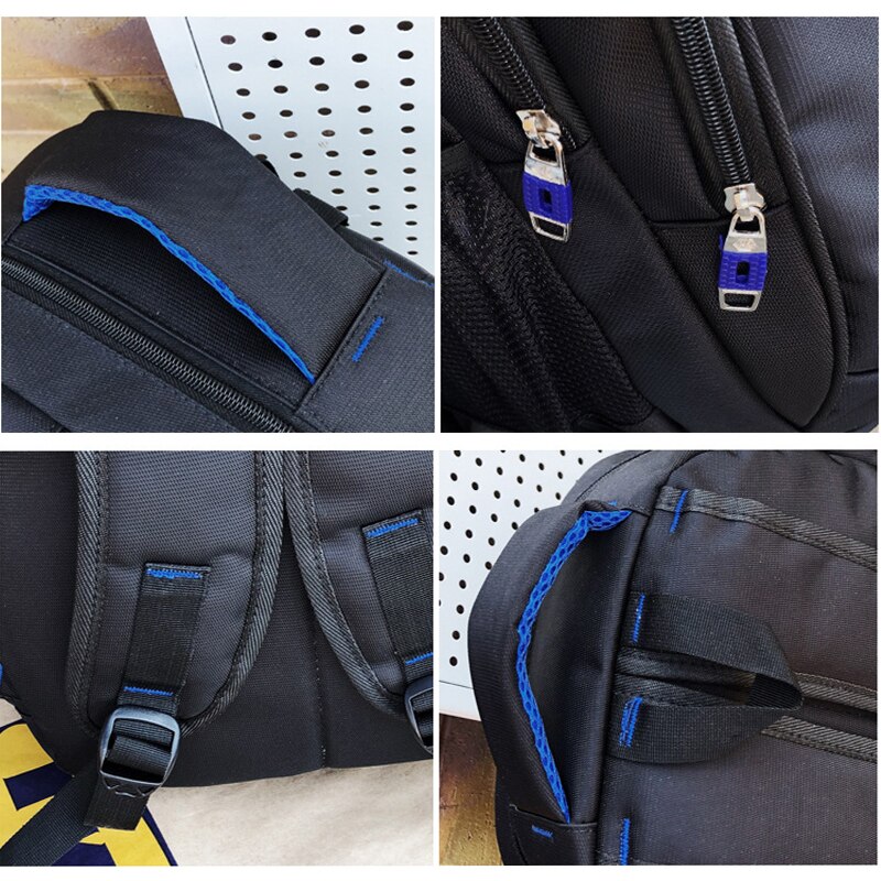 Mochila para hombre, mochila escolar para adolescentes, mochila negra de nailon para estudiantes, mochila informal de estilo universitario para jóvenes, mochila grande