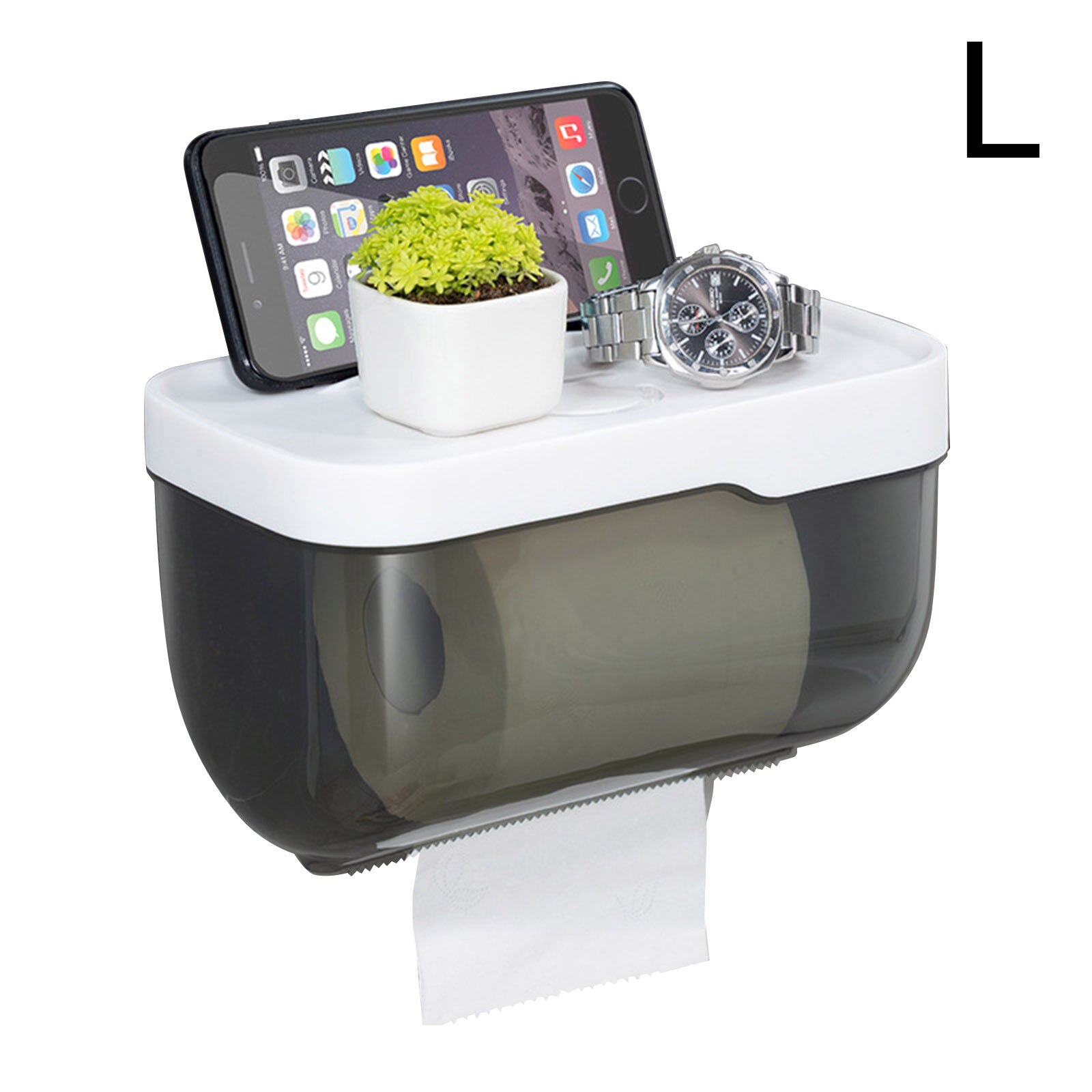 Wc Tissue Box Wasserdicht Loch-Freies Wc Badezimmer Tissue Rack Wc Sanitär Pumpen Wc Papier Box Lagerung Rack TUE88: grey large