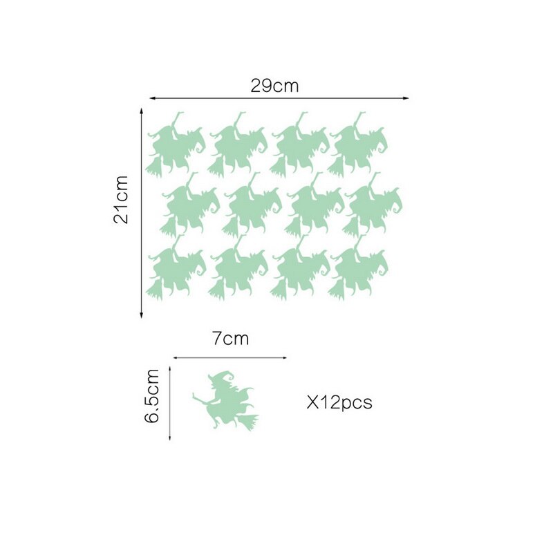 Halloween Luminous Stickers Luminous Stickers Children's Room Personality Wall Sticker Old man broom stickers