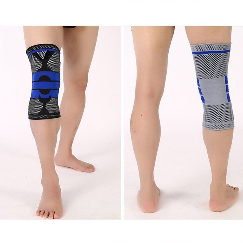 1 pcs Knee Protector Brace Silicone Spring Knee Pad Basketball Running Compression Knee Sleeve Support Sports Kneepads