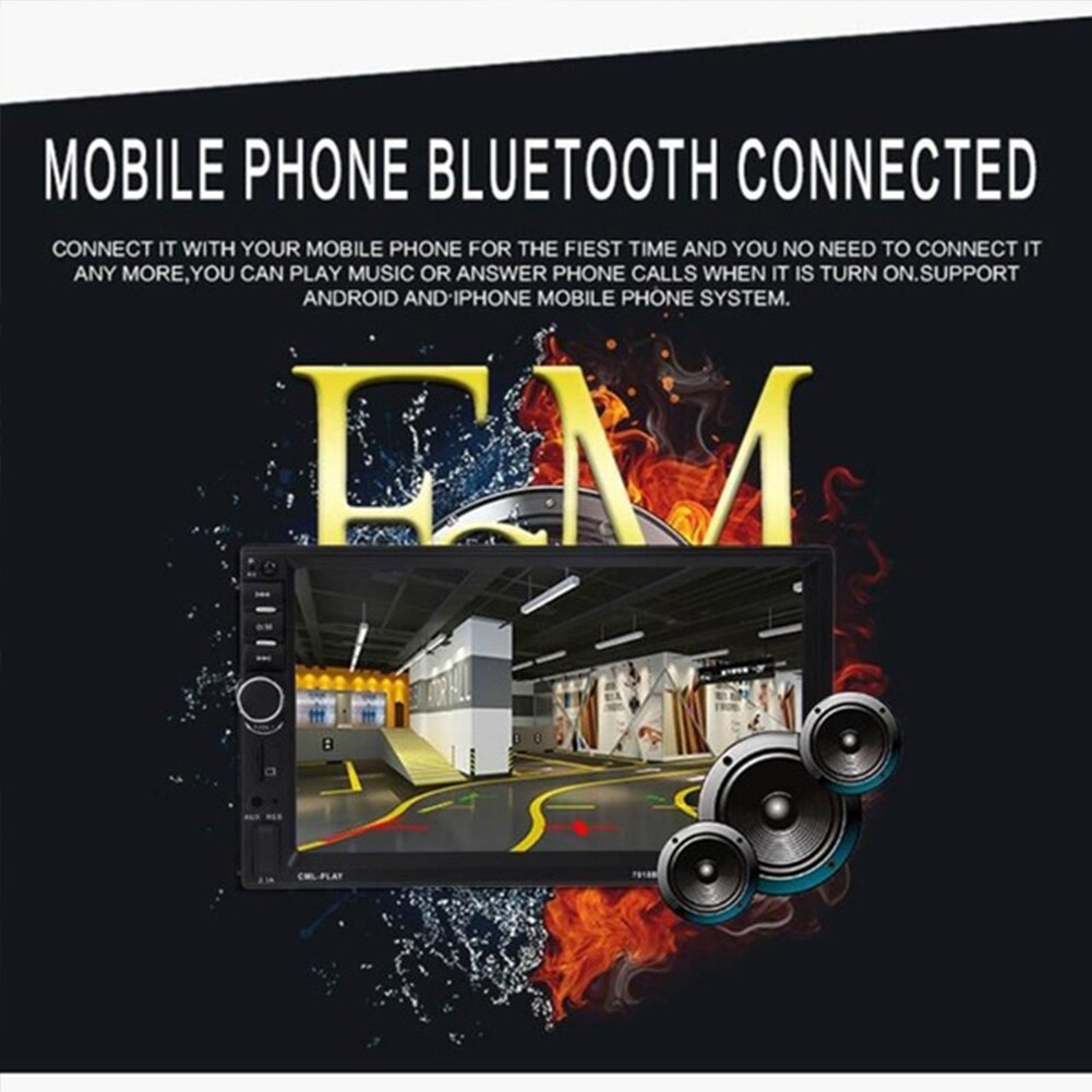 7" TouchScreen HD Multimedia MP5 Car Player Backup Camera Radio Video Universal