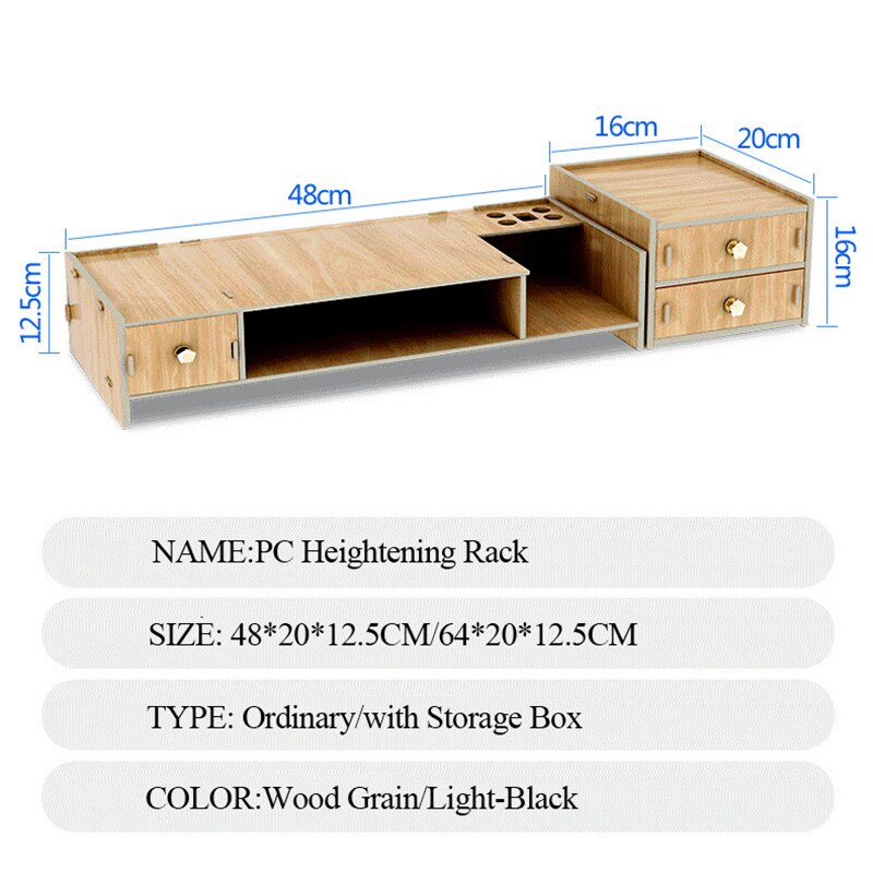 Træ skrivebord kabinet computer forhøjning hylde hjemmekontorartikler møbler skrivebord arrangørskab rene opbevaringshylder