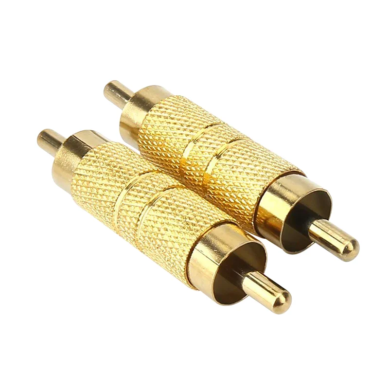 Durcheinander RCA Inline Koppler Stecker auf Stecker Vergoldeter Stecker A/V Adapter M/M Stecker RCA Schreiner für CCTV Kamera