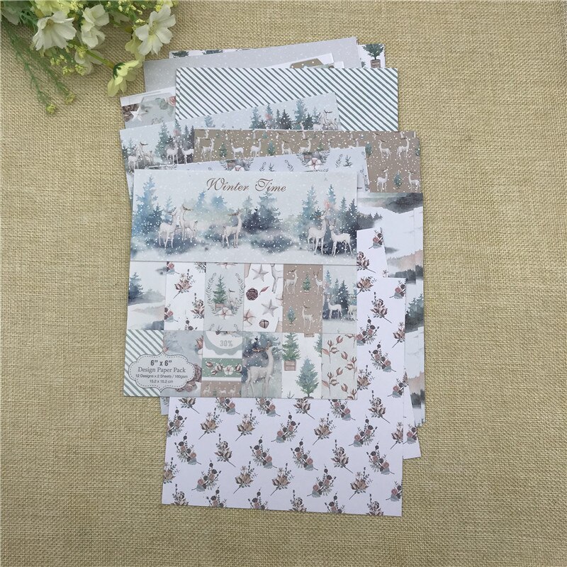 24 sheet 6&amp;quot;X6&amp;quot; Winter Time patterned pap... – Grandado
