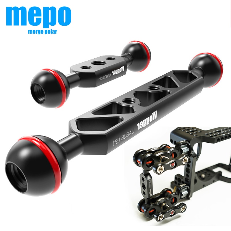 Dslr Camera Dual Kogelgewricht Arm Verstelbare Hoek Monitor Beugel Licht Grip Connector Camera Fotografie Duiken Accessoires