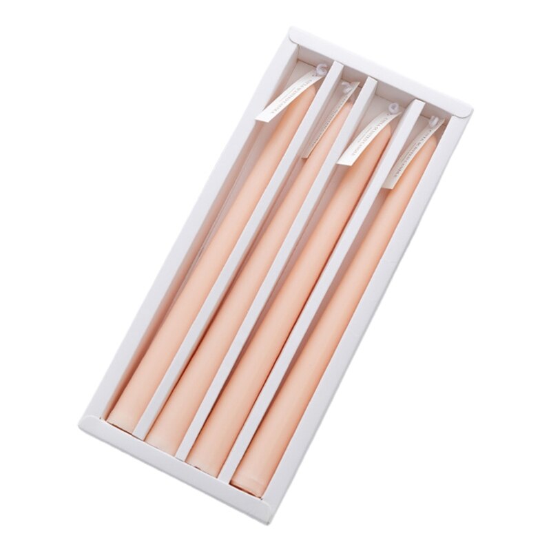 4pcs Elegent Taper Candles 9.8inch Tall Burning Smokeless Dinner Candles Wedding 37MF: 5