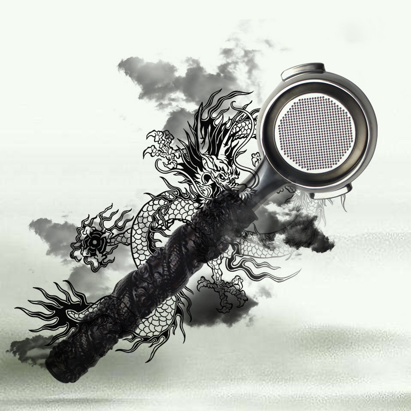 Nuova Coffee Machine Handle 58mm Solid Wood Bottomless Synthetic Handle Suitable for Delonghi/La Marzocco/E61 Universal