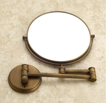 Antik bronze messing væg makeup spejl 8 tommer badeværelsesspejl antik dekorativ makeup spejl
