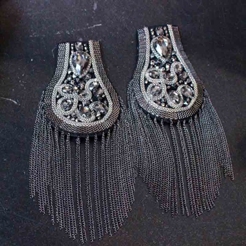 Handmade drill Tassel Chain Shoulder Board Badges Beads Fabric Metal Metal Cchain Epaulette
