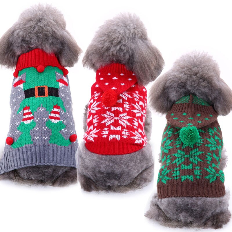 Camiseta de de copos de nieve para perro, accesorios clásicos para perro, suministros navideños para mascotas, suéter, ropa pequeña