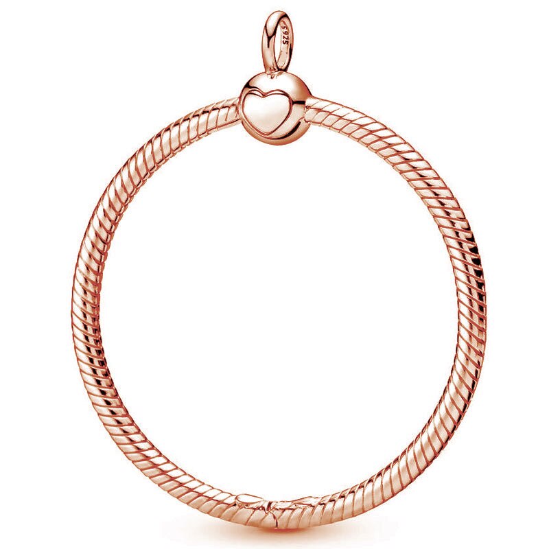 Abalorio de plata esterlina 925, accesorio con forma de corazón, pequeño, mediano, grande, corona con cuentas O colgante, compatible con pulsera Popular, joyería artesanal: 8