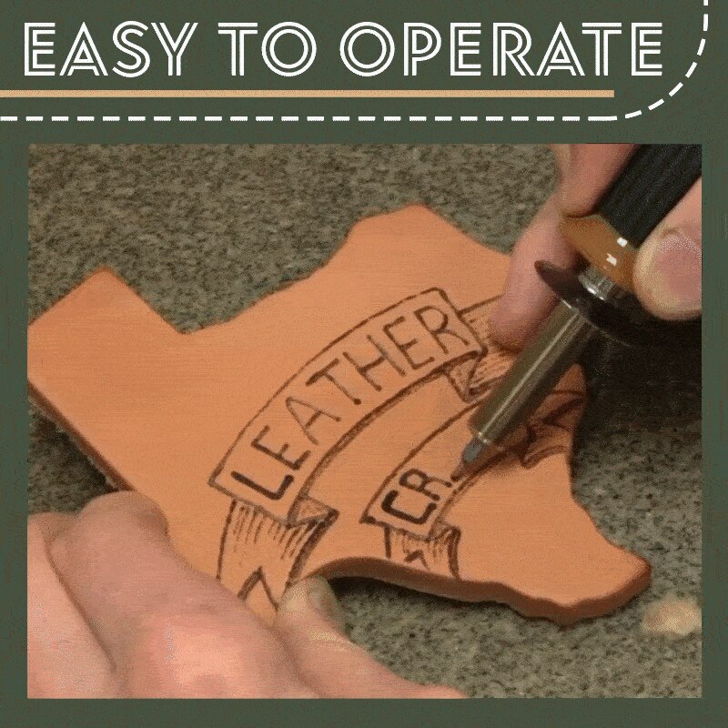 Juego de bolígrafo de pirograbado de cuero para bricolaje, pluma eléctrica para tallar madera con 5 cabezales y soporte, accesorio de artesanía de madera para soldar XH8Z, 7 Uds.