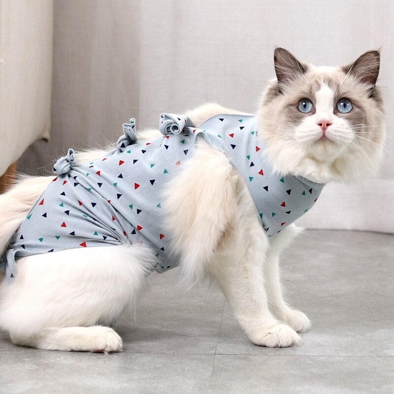 Trajes de recuperación quirúrgica para gato, ropa de recuperación para heridas, camisa de perro después de la cirugía, traje de recuperación de destete, ropa para mascotas: 02-Pet recovery suit / M