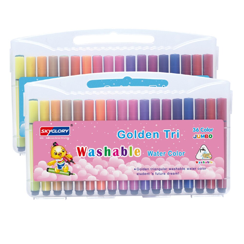 12/18/24/36 Color Watercolor Pen Set Washable Children Mark Painting Cute Kids Drawing Pens Art Supplies