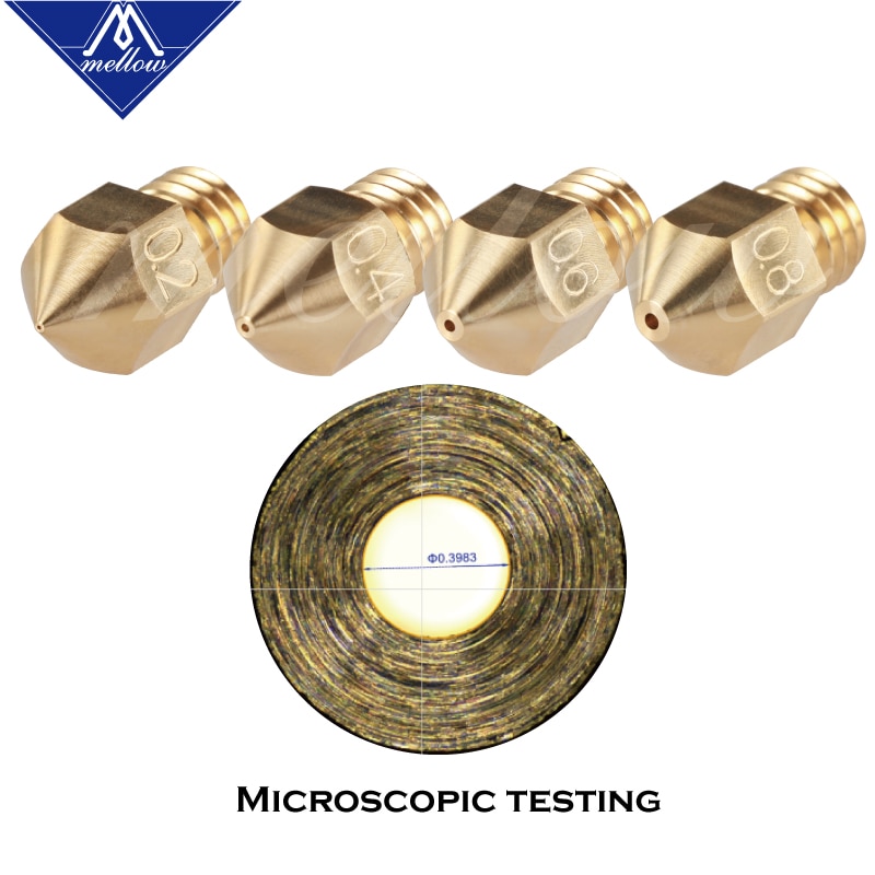 Mellow Brass Swiss MK8 Nozzle M6 Thread For 1.75MM Filament 3D Printers Hotend J-head Cr10 Heat Block Ender 3 Tornado hotend