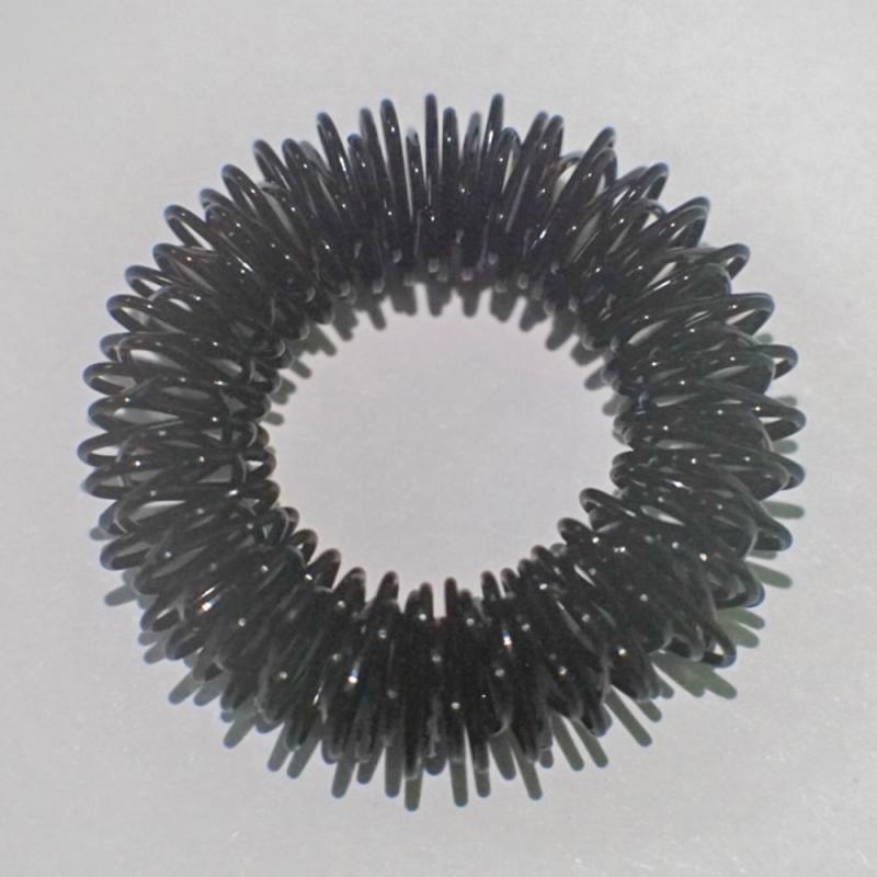 Finger Ring Toy Stress Relief Sensory Spring Fingers Rings Stress Anxiety Relief Finger Toys Spiky Finger Ring/Acupressure Ring: black