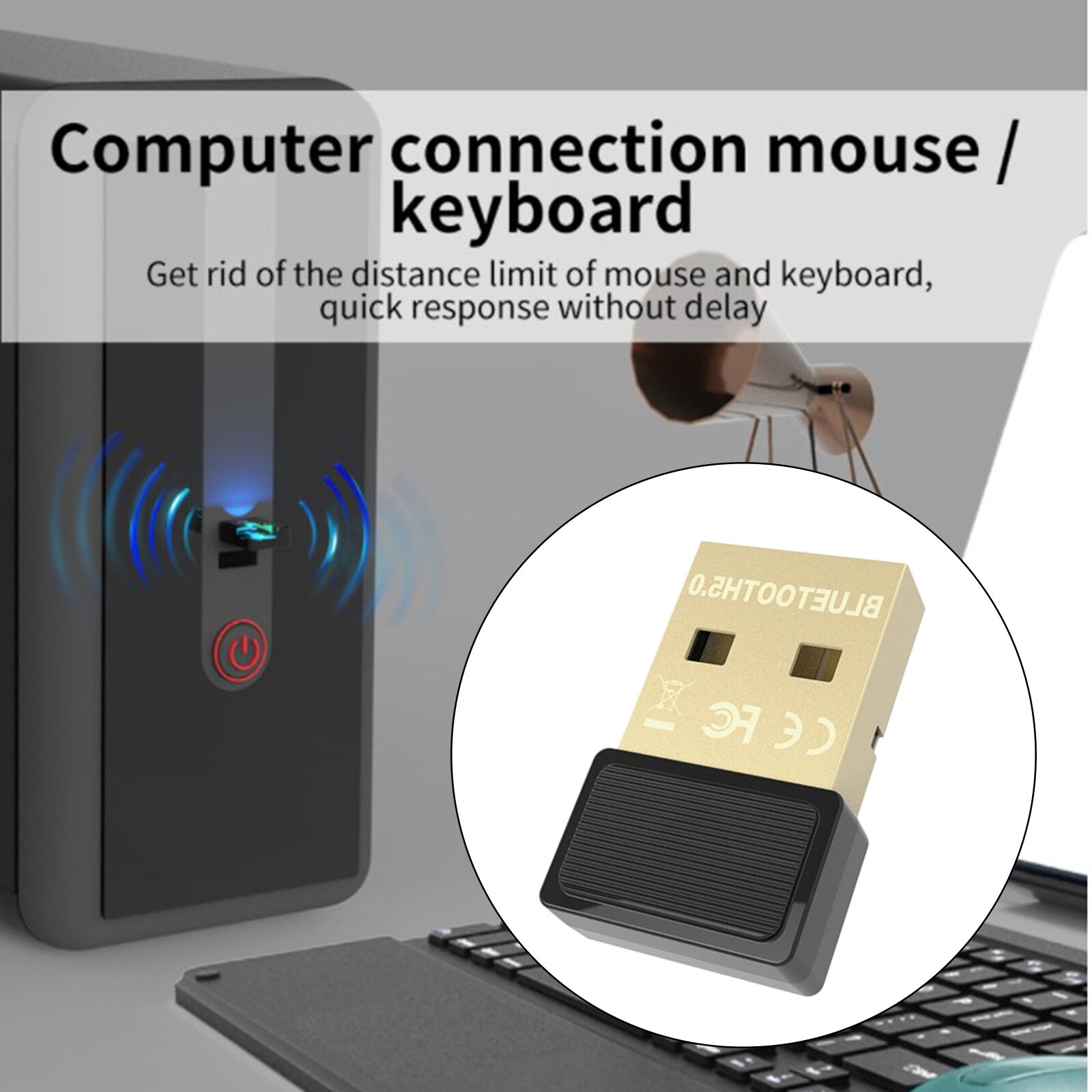 Mini Usb Bluetooth 5.0 Adapter Dongle Met Een Frequentieband Van 2.402Ghz - 2.480Ghz