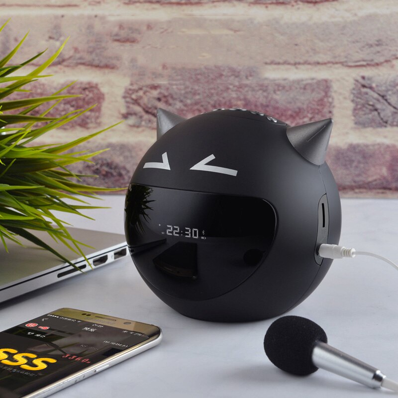 Portable Mini Bluetooth Speaker with Microphone - 5W - 2200mAh Battery - FM Radio & MP3 Playback: Black