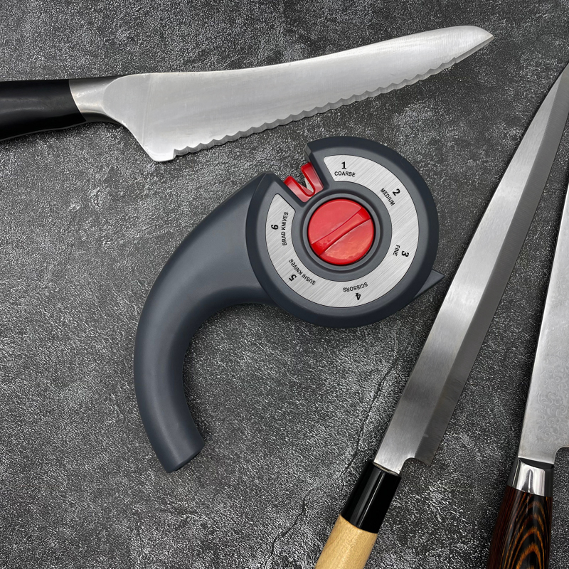 Afilador de cuchillos TAIDEA 6 en 1, tijeras de cocina profesionales, herramienta para afilar, piedra de afilar, ángulo de ajuste de diamante, herramientas de cocina
