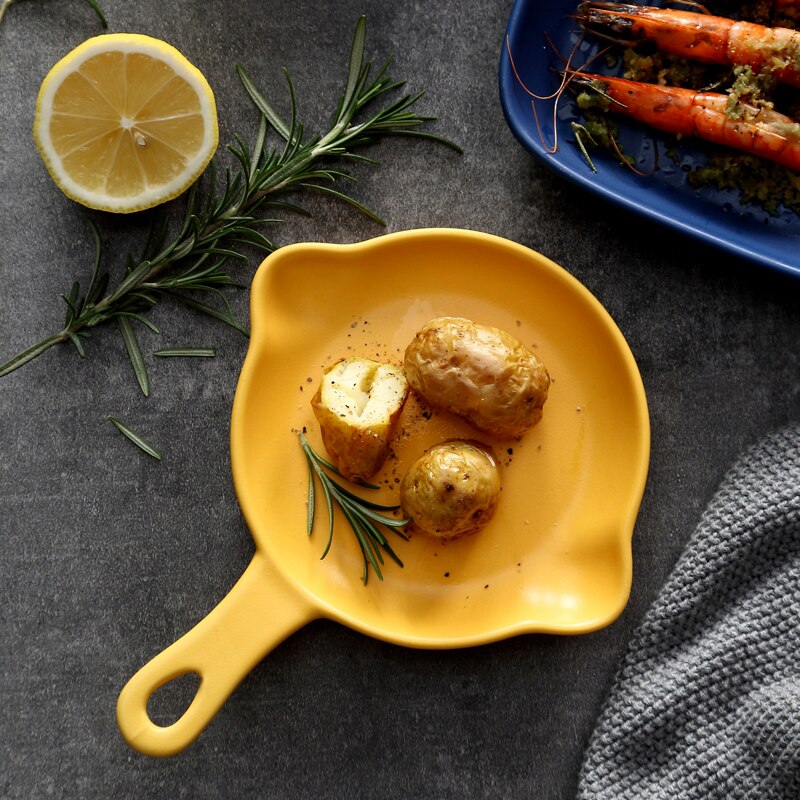 Nordic ceramic dish oven dish baking dish barbecue dish baking dish deep dish flat dish restaurant tableware household