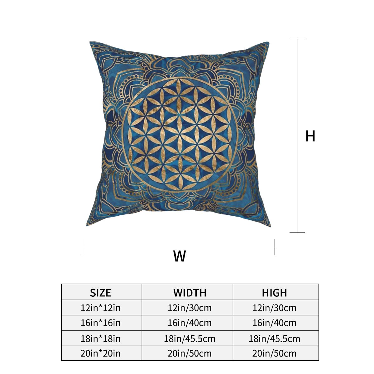 Lotus mandala pudebetræk boligindretning mønster boheme boho puder pude til hjemmet polyester dobbeltsidet print
