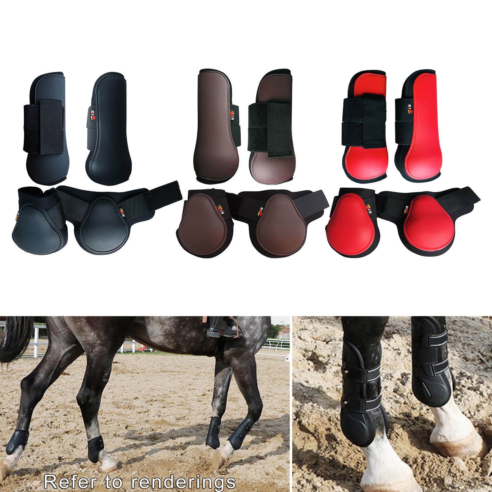 Horse Tendons Fat Lock Boot Set Jumping Leg Protection Boots