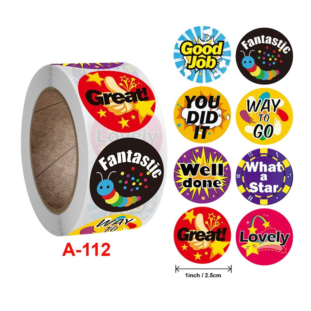 500Pcs Beloning Stickers Aanmoediging Sticker Voor Kids Motivatie Stickers Met Schattige Dieren Voor Studenten Leraren