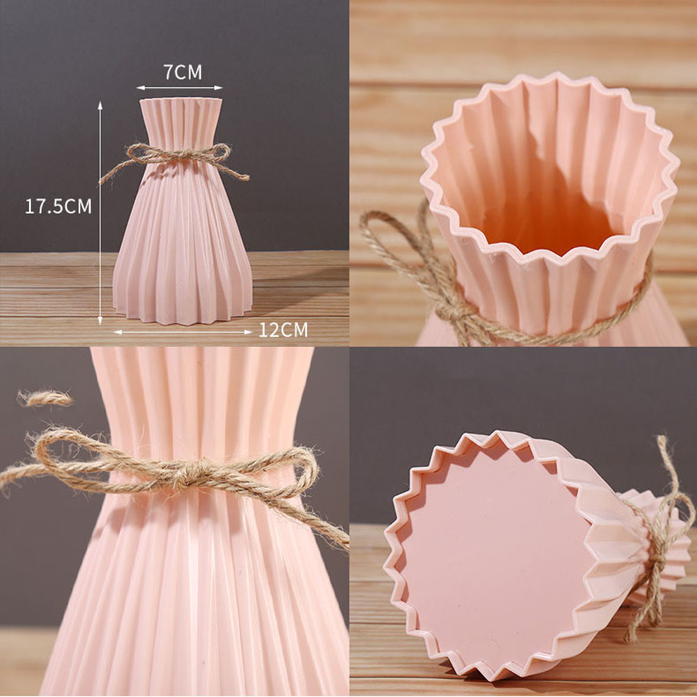 Plastic Bloemenvaas Kan Niet Water Droge Bloemfles Home Decor Moderne Bloempot Taille Cinching Kamer Decoratie Floreros