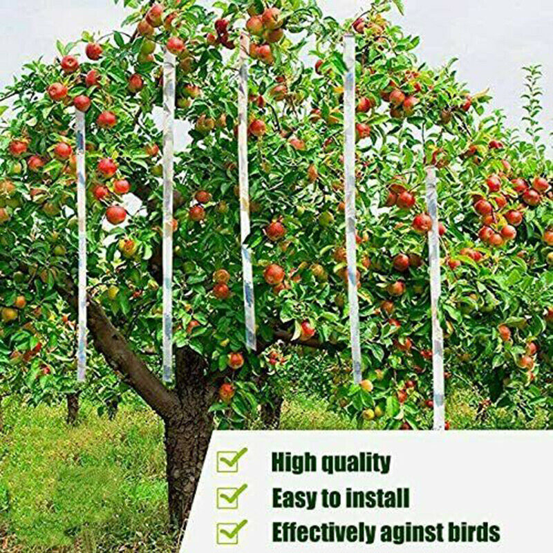80M / 50M Bird Repellent Scare Tape Flashing Reflective Anti Bird Tape Double-sided Bird Repeller Ribbon Pigeons Crow Keep Away
