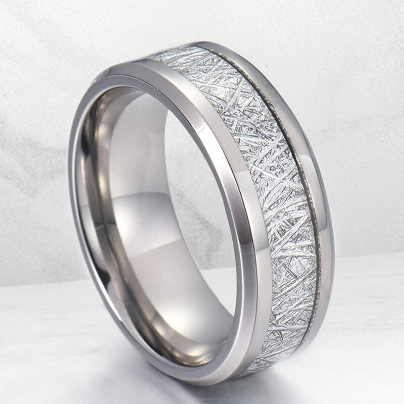Men 8mm Silver Color Titanium Steel Ring Vintage M... – Grandado