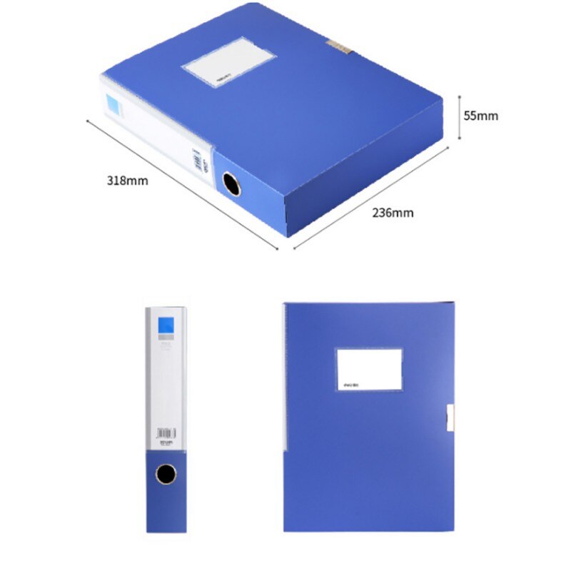Deli, archivador de plástico de 3 pulgadas, caja de datos A4, papelería de oficina, 55mm, suministros para estudiantes y suministros de oficina