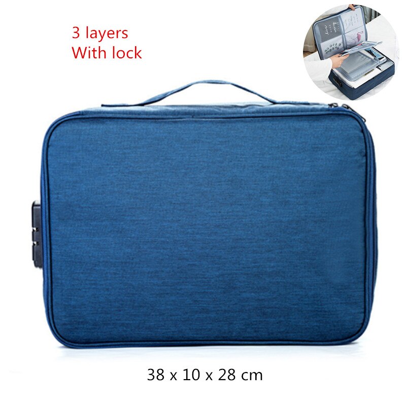 Męska wodoodporna teczka biznesowa torba Oxford dokument Ipad elektroniczna torba do przechowywania plików organizator etui akcesoria ręczne przedmioty: C Navy blue