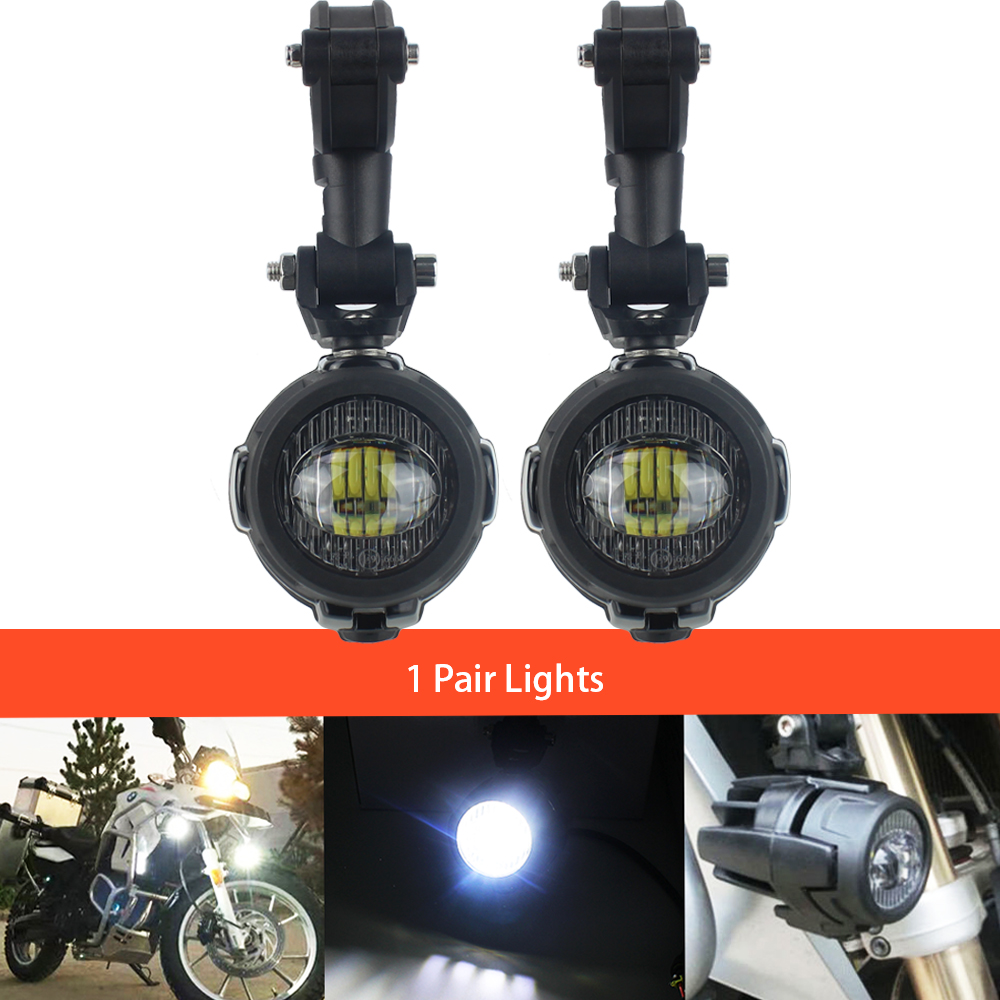Luces LED antiniebla para motocicleta, luces auxiliares de conducción para BMW R1200GS LC R 1250GS R1250GS F800GS GSR1200 F850GS F750GS Adv: Gris oscuro