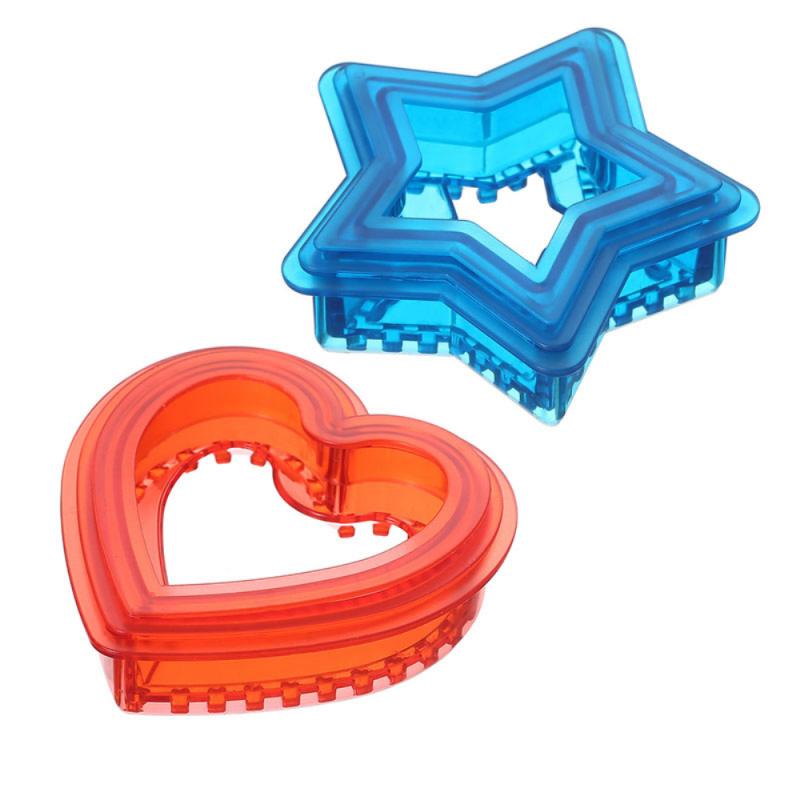 Kitchen Lunch DIY Sandwiches Cutter Mould Cake Tools Food Cookie Cutter Die Bread Biscuits Mold Kids Lunch Maker Cute Shape: Star and Heart