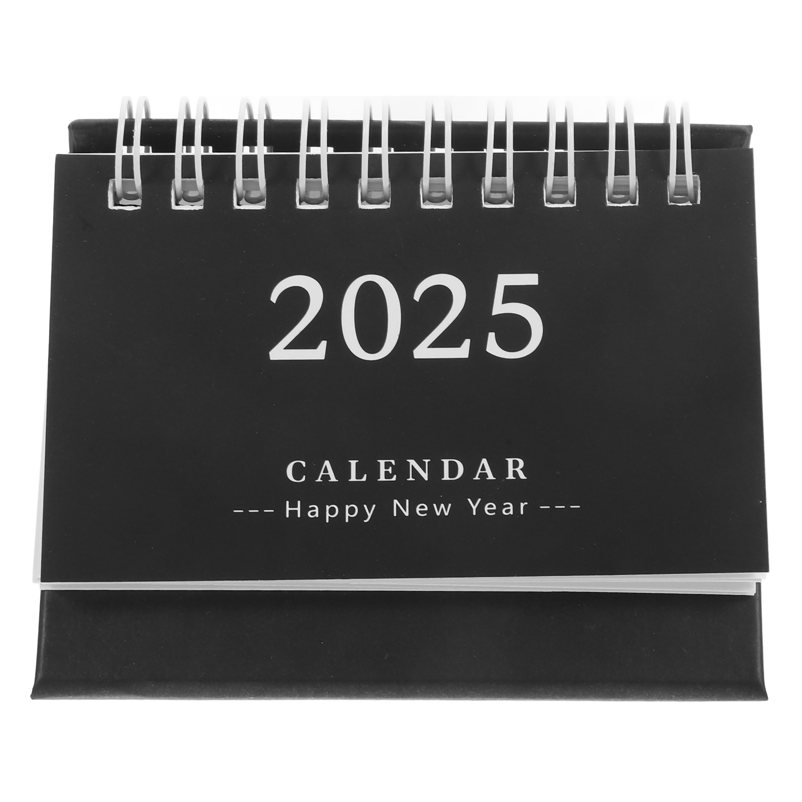 Mini-Tischkalender 2025, kleiner Standplaner, Notiz, täglicher Gebrauch, Monatsplan, Heimbürobedarf, Druckprodukte, dekorativ: Schwarz