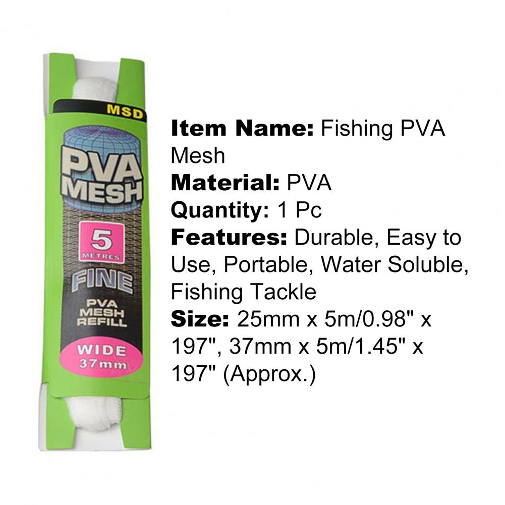 5M Pva Vissen Smalle Netje Water Oplosbare Vissen Netwerk Refill Kous Aas Houder Vis Netto Uitspanning Tool Tackle accessoire