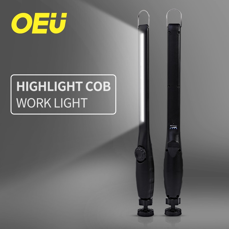 LED Work Light USB Rechargeable Magnetic Hand Torch Foldable Under Car Hood Flashlight 18650 Cordless Worklight Magnet Lamp COB