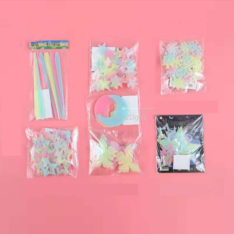 Luminous Stickers, Stars, Fluorescent Wall Stickers, Bedroom Starry Sky Self-adhesive 3D Stickers