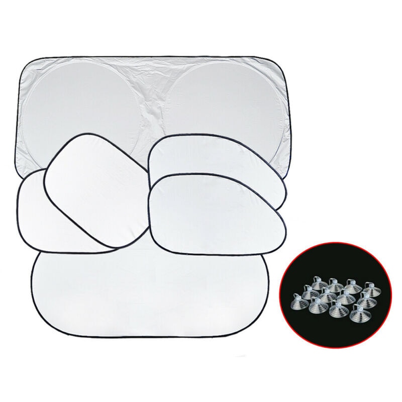 6pcs Window Sun Shade Easy To Install Silver Coated Reflective Materia Universal Durable