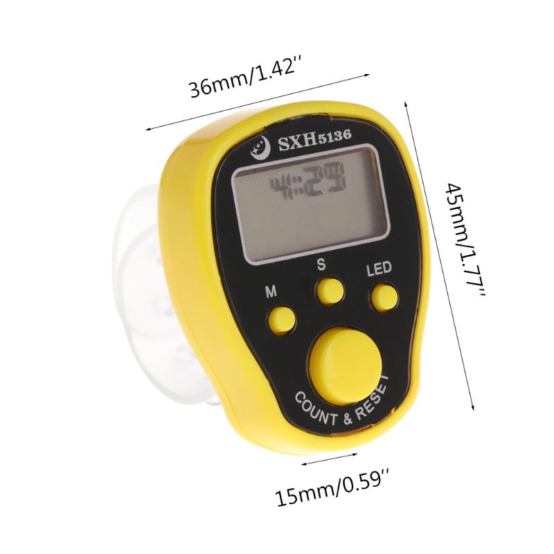 Finger Zähler Uhr LCD Elektronische Digitale übereinstimmen Zähler mit Zeit & Hintergrundbeleuchtung