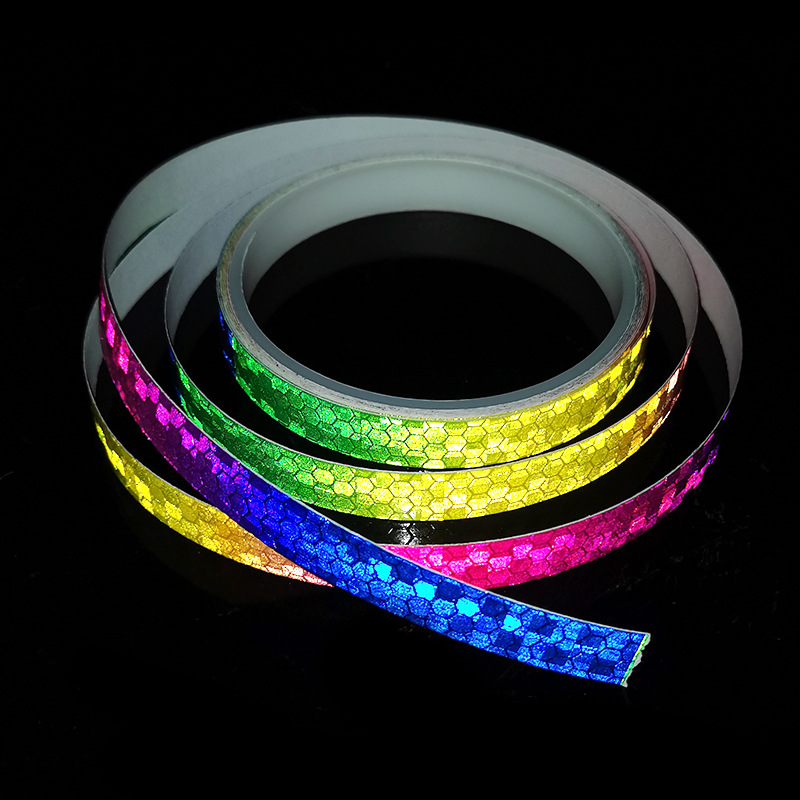 1cm*8m cykelhjul reflekterende klistermærker cykling fluorescerende reflekterende strimmel klæbebånd til mtb cykel advarsel sikkerhed dekoration klistermærke