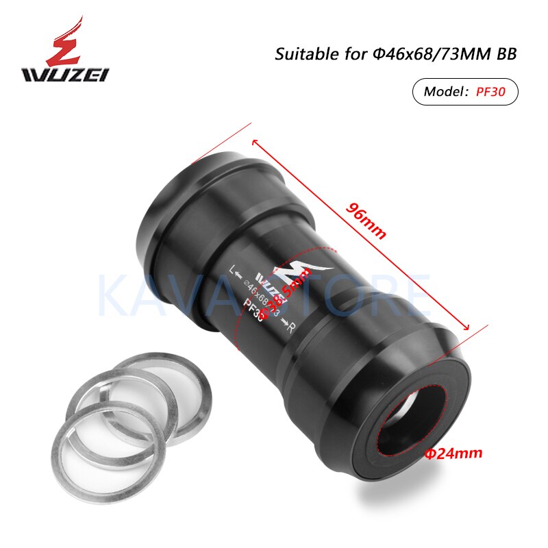 Support de pédalier fileté pour vtt SRAM, BB30 BB386 BB91 PF30 DUB 24/29mm, BB 68/73mm