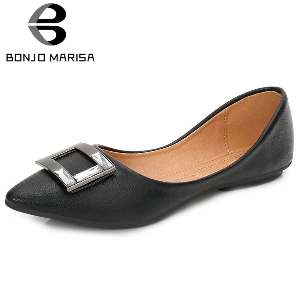 Bonjomarisa Dames Daily Casual Slip-On Flats Elegante Ondiepe Ol Flats Vrouwen Cool Metalen Decoreren Schoenen Vrouw