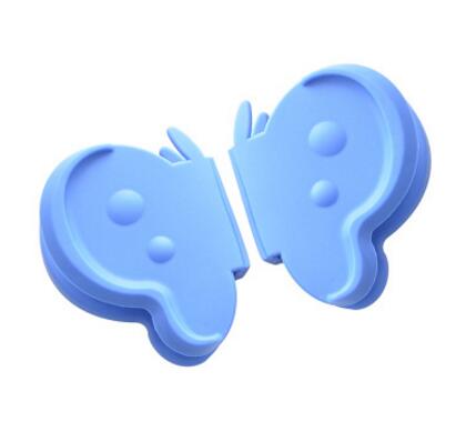 2Pcs Butterfly Silicone Glove Oven Heat Insulated Finger Gloves Home kitch Cooking Microwave Non-slip Gripper Pot Holders: Blue