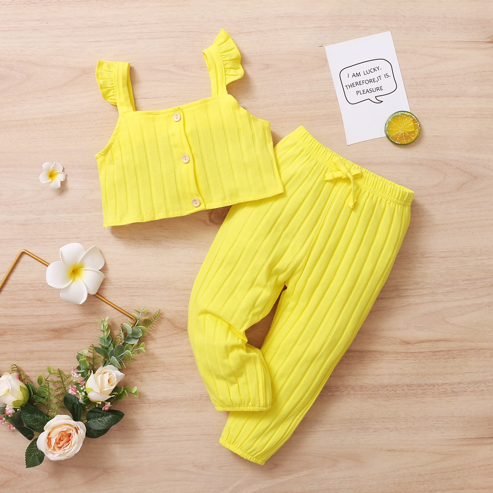 Toddler Girls Clothes Set Summer Sleeveless Solid Vest Tops+pants Girls Cotton Sports Outfits Kids Clothing Ropa