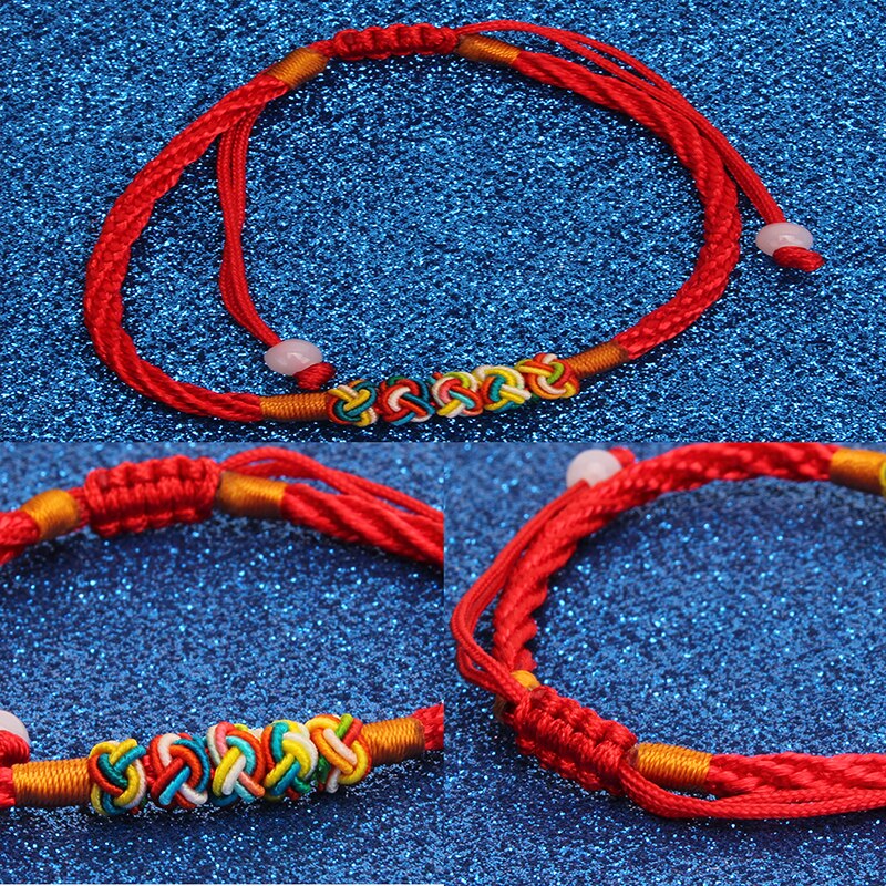 Tibetan Buddhist Lucky Charm Tibetan Bracelets & Bangles For Women Men Handmade Knots Red Rope Amulet Bracelet