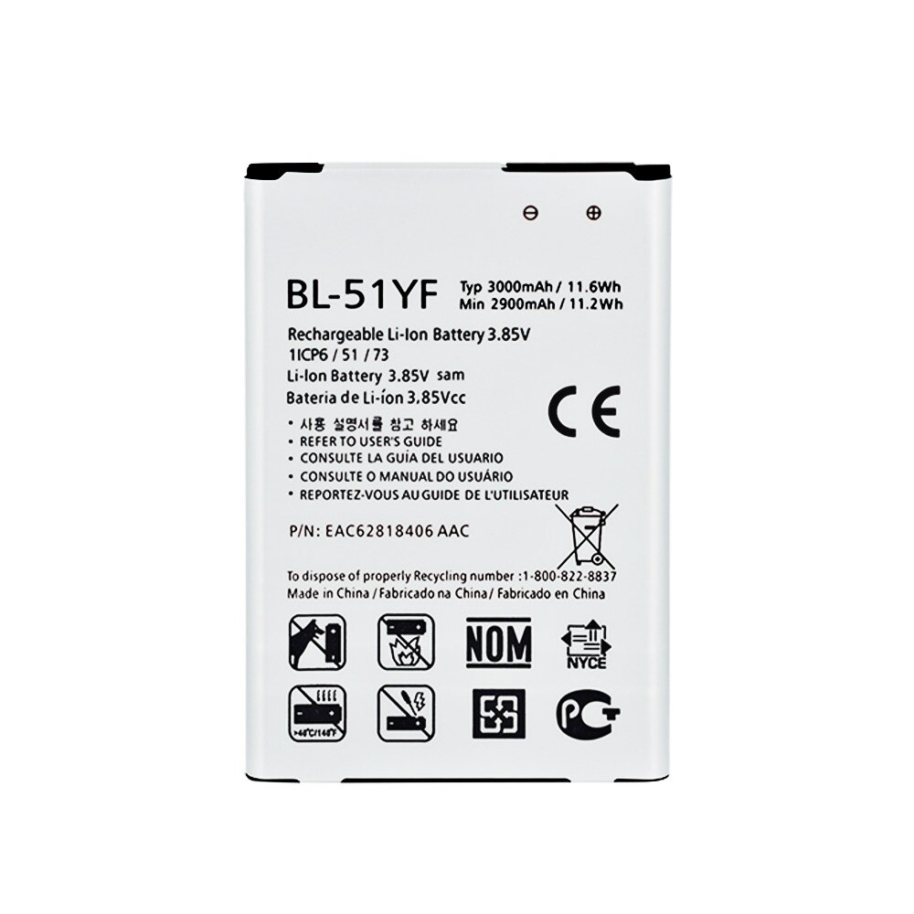 OHD Original Phone Battery For LG G3 G4 G5 G6 G7 V20 K10 LTE BL-53YH BL-51YF BL-42D1F BL-45A1H BL-44E1F BL-T32 BL-T39