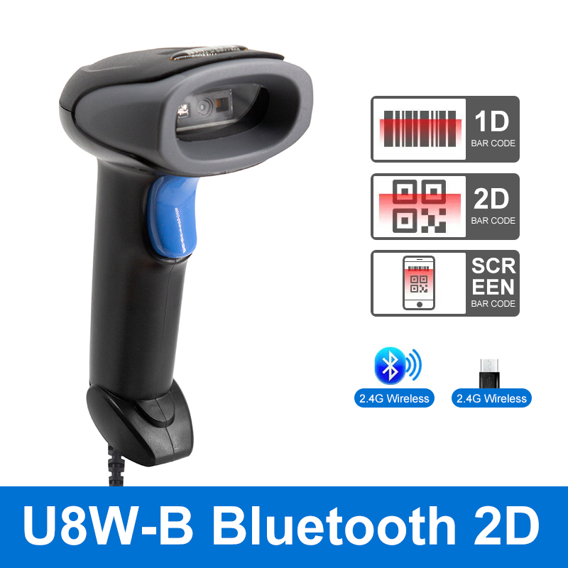 Boland U8 1D 2D scanner di codici a sbarra Lettore di codici a sbarra senza fili PDF417 scanner Bluetooth scanner per consegna pacchi per negozio: grigio
