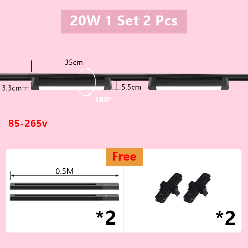 Nowoczesny minimalistyczny tor doprowadziło z długim oświetleniem szynowym montowane na powierzchni regulowany oświetlenie dekoracyjne domowy i komercyjny: lekki niebieski / Beżowy