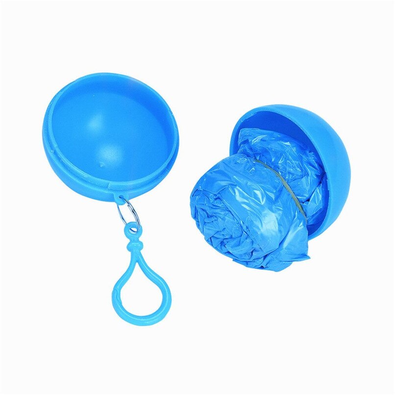 Chubasquero Unisex impermeable bola impermeable desechable portátil impermeable Poncho llavero #2h29